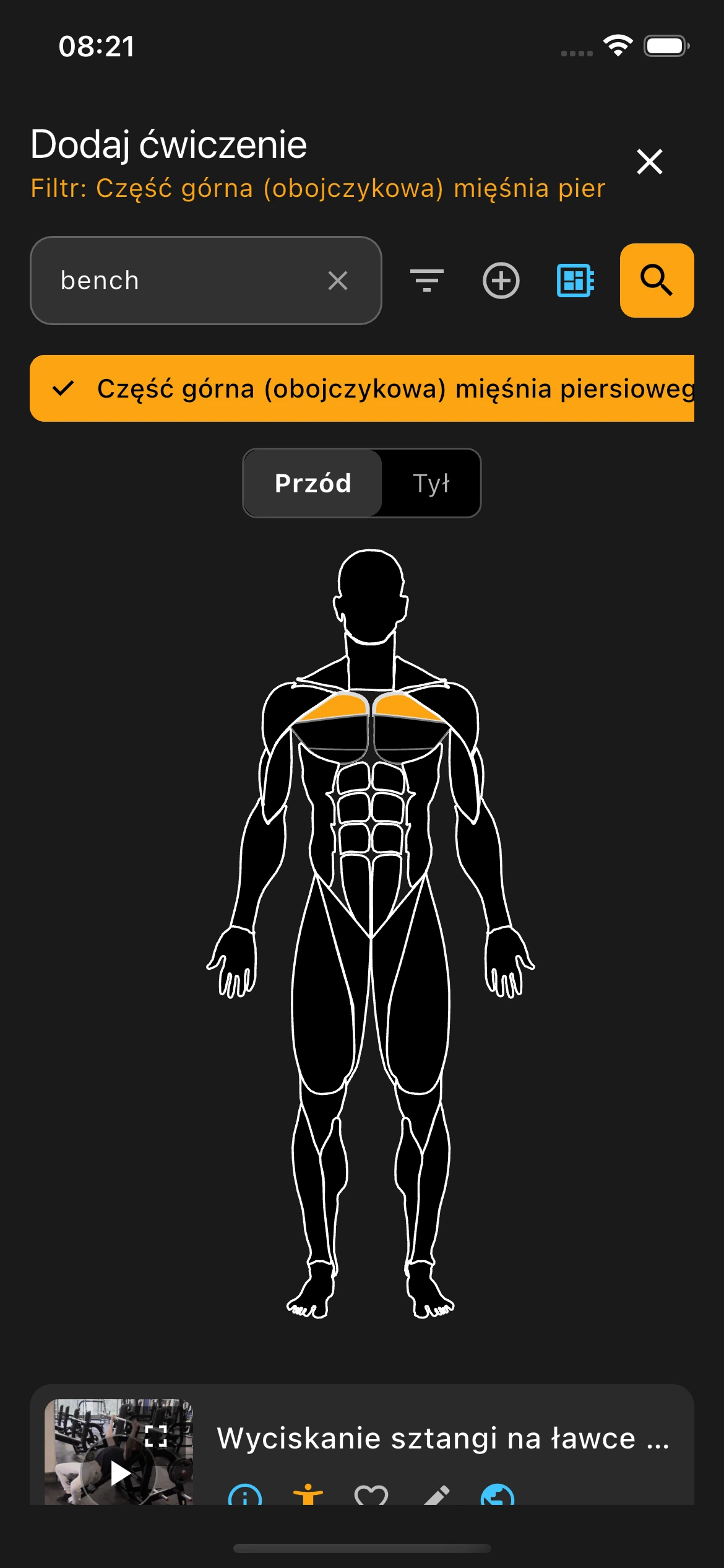 Kreator dodawania ćwiczenia w aplikacji dla trenera personalnego