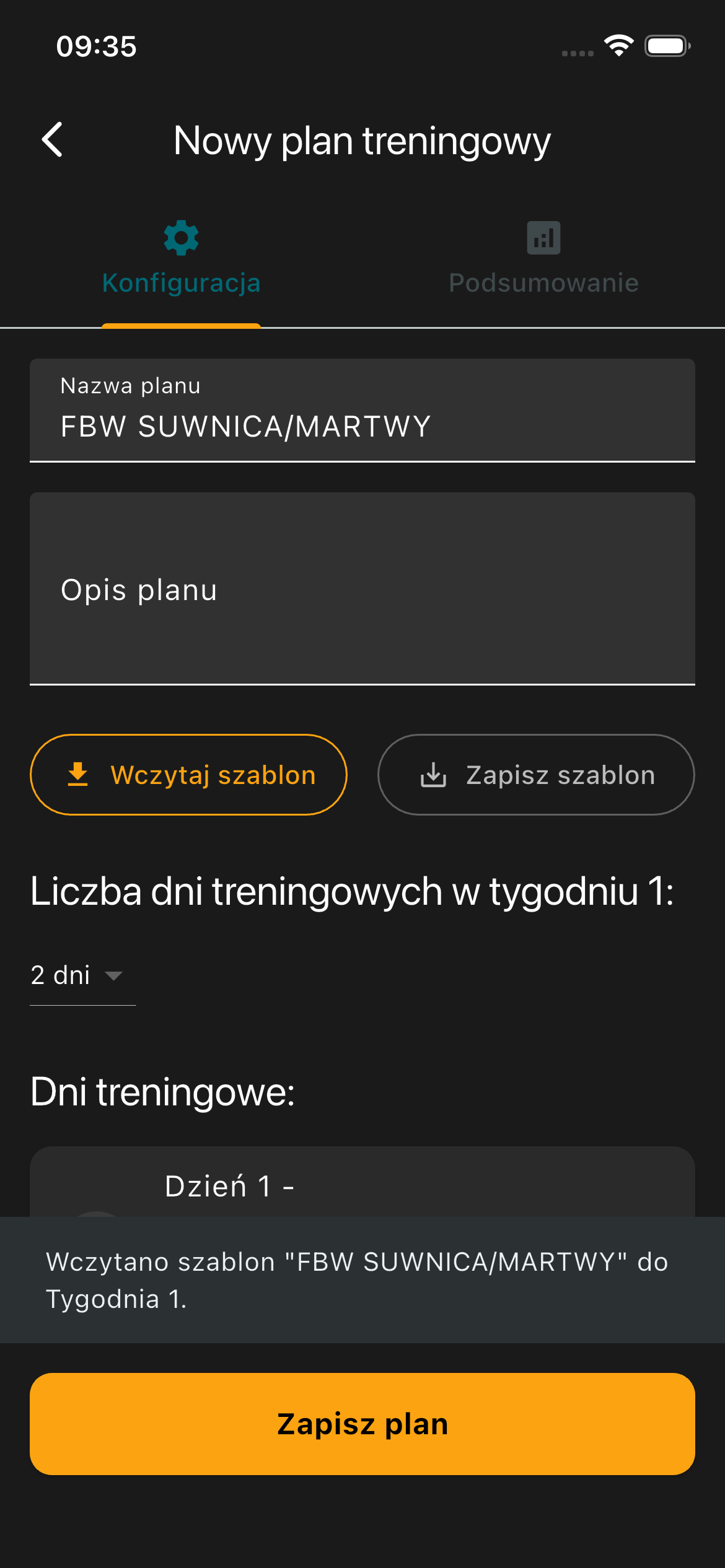 Trener uzupełnia oraz edytuje aktywny trening klienta w jego imieniu