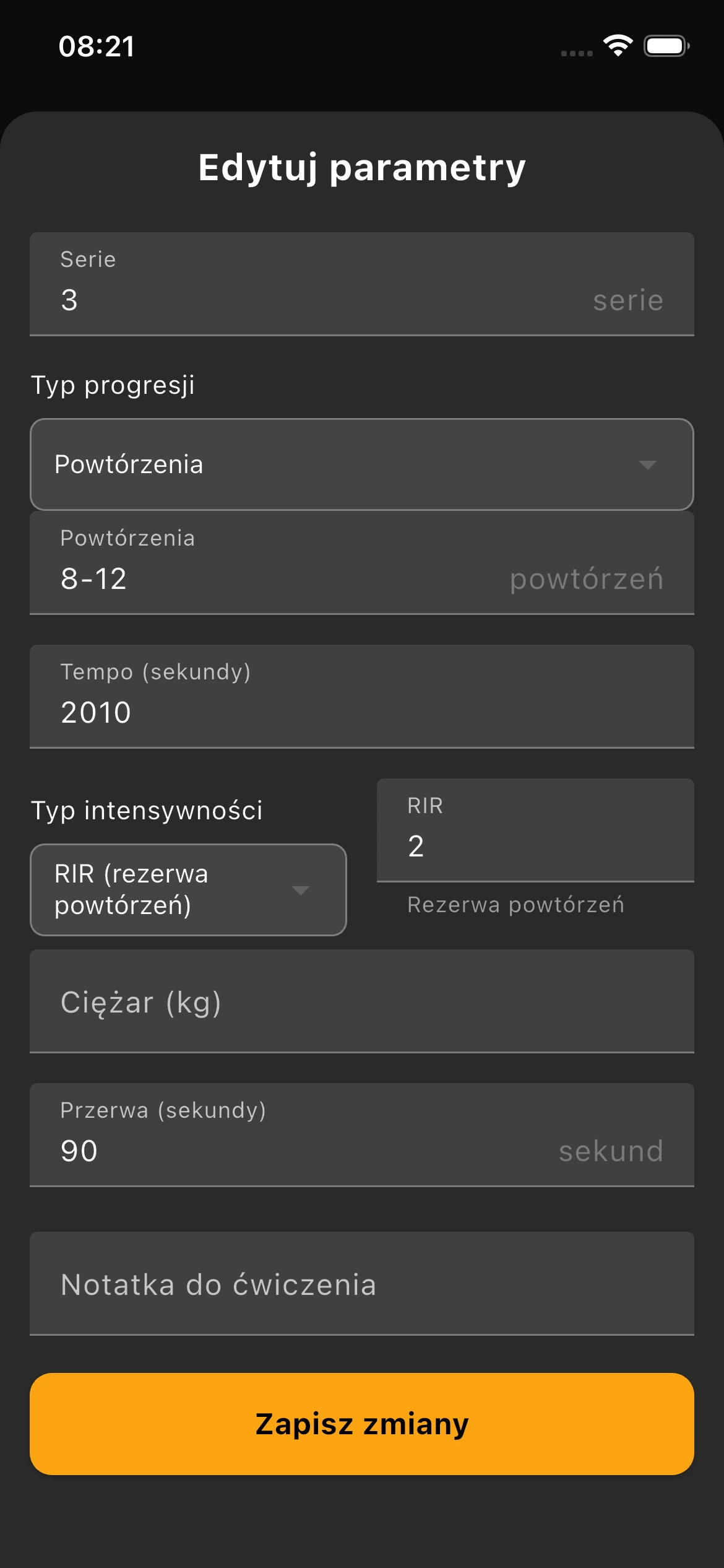 Bieżąca edycja parametrów podczas wykonywania serii roboczej