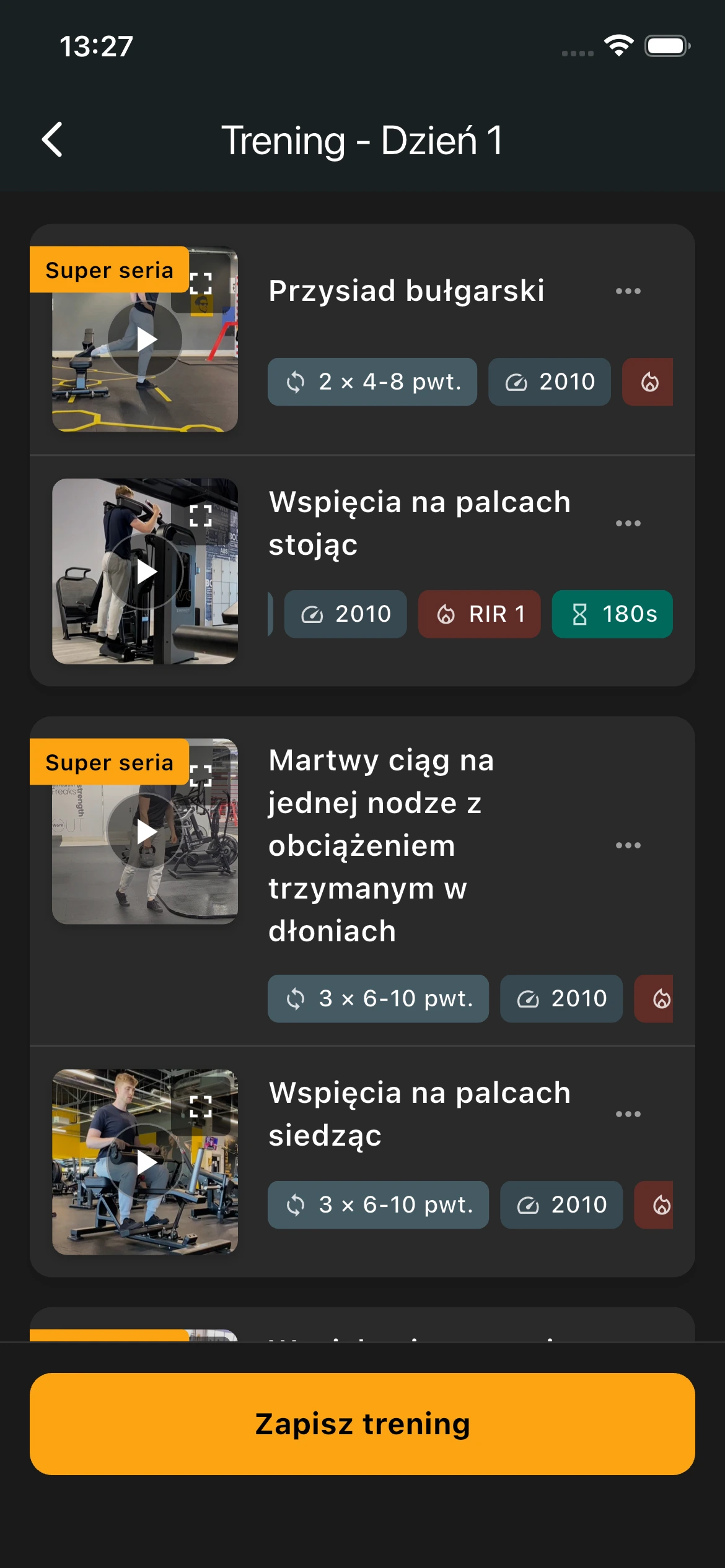 Zarządzanie planami treningowymi dla klientów i kalendarzem