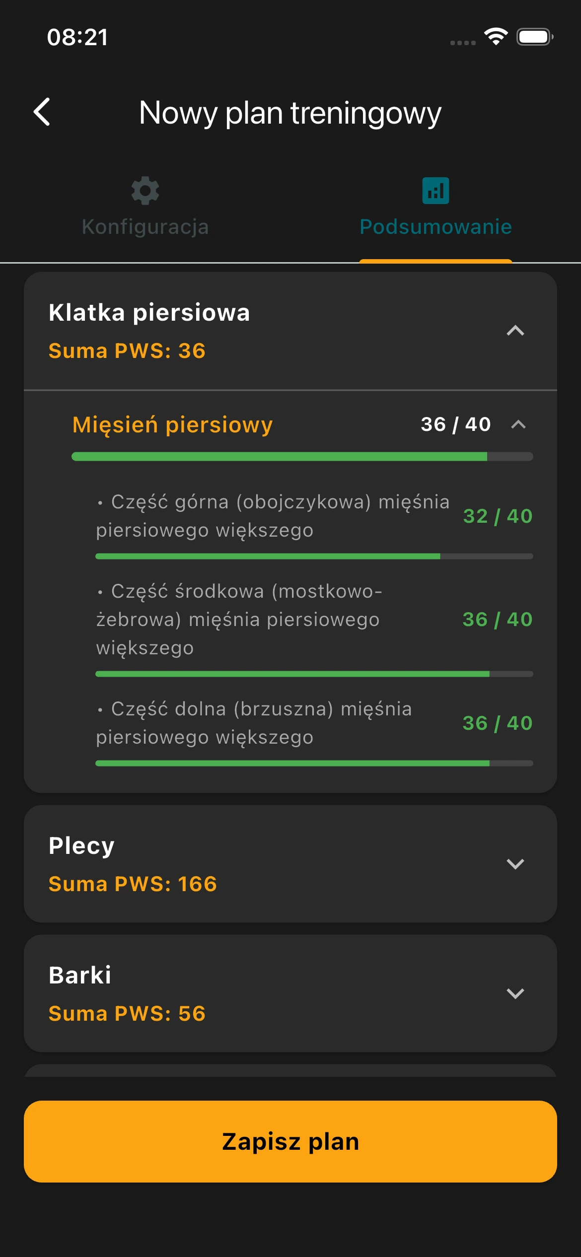 Analiza objętości treningowej i podsumowanie powtórzeń stymulujących (PWS)