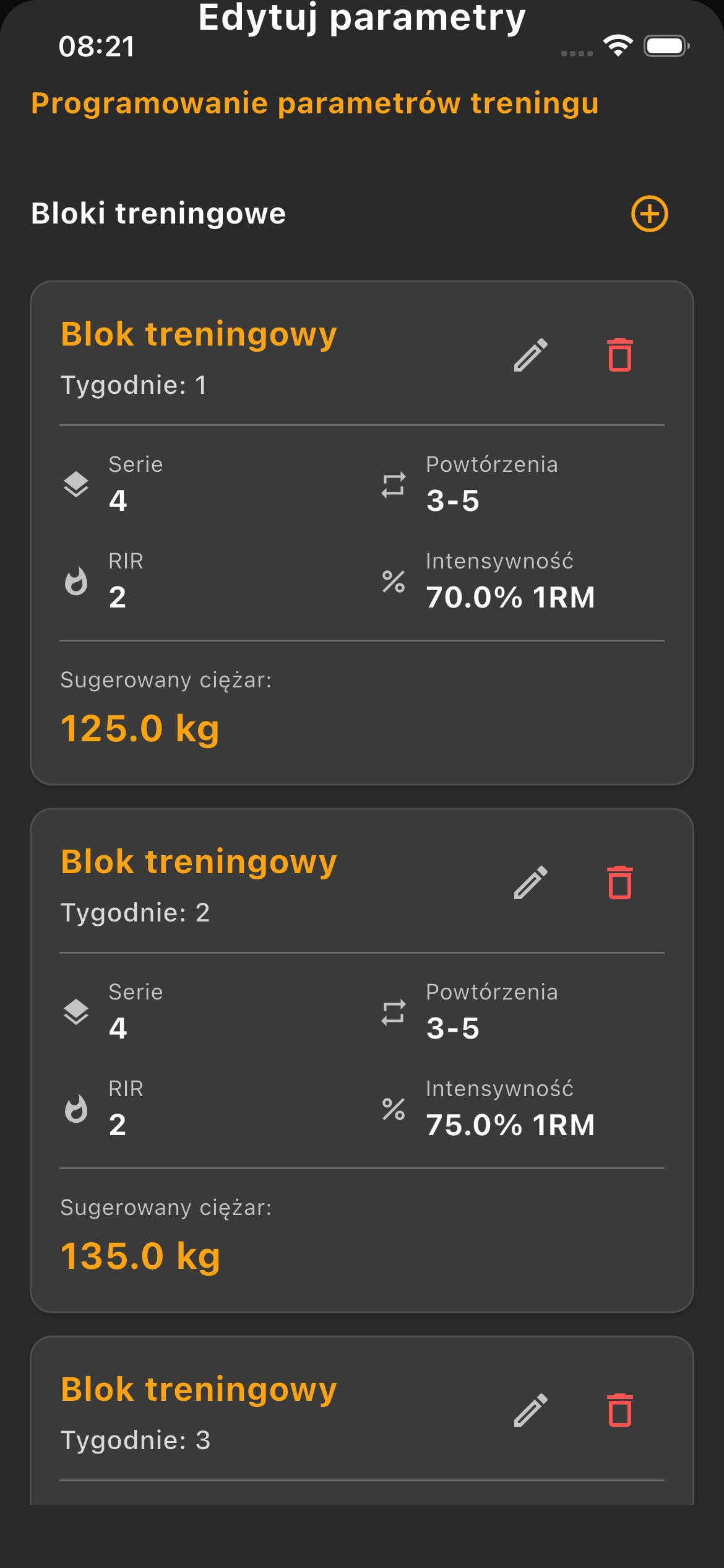 Zaawansowane programowanie parametrów, bloki treningowe, metody progresji i RIR